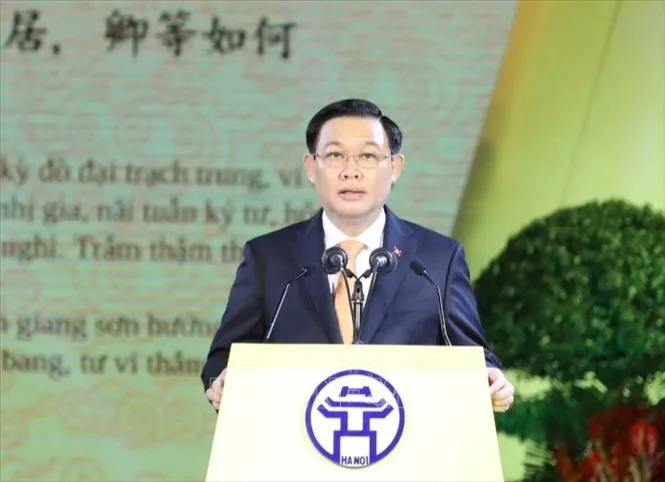 Bí thư Thành ủy Hà Nội Vương Đình Huệ đọc diễn văn Lễ kỷ niệm 1010 năm Thăng Long - Hà Nội