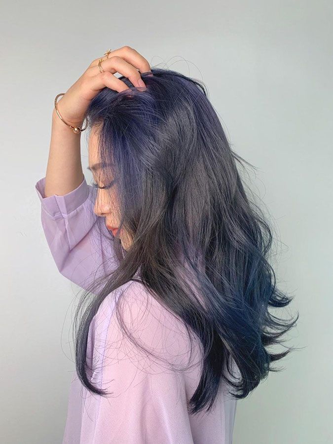 Thuốc nhuộm tóc màu xanh dương đen khói | Shopee Việt Nam