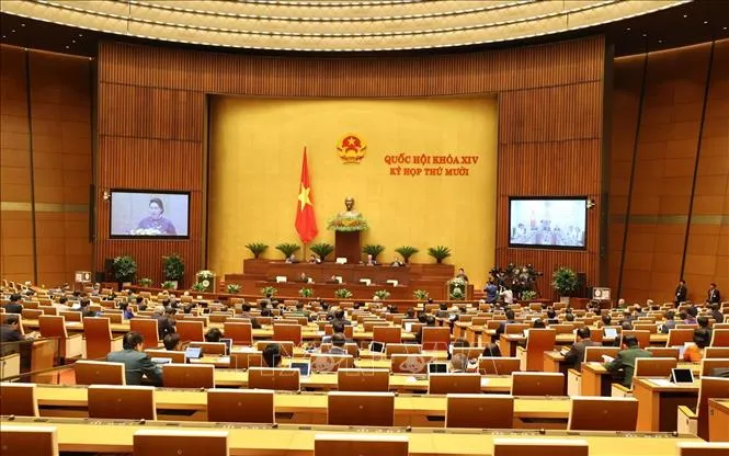Toàn cảnh Chủ tịch Quốc hội Nguyễn Thị Kim Ngân phát biểu khai mạc Kỳ họp. 