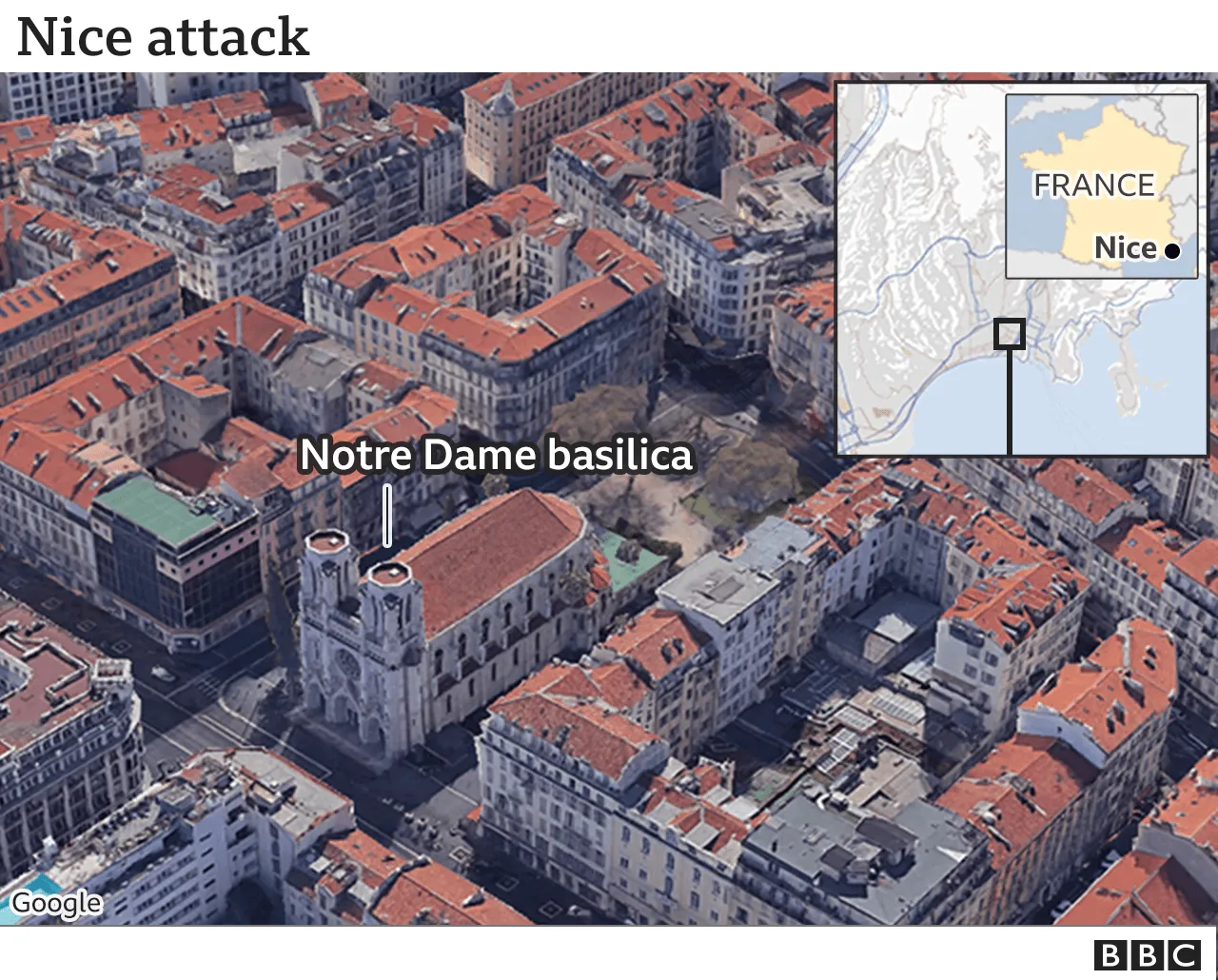 Tấn công bằng dao khiến 3 người thiệt mạng ở Nice, Pháp