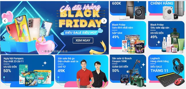 Black Friday: Sàn thương mại điện tử 'tung' sale hấp dẫn trong 5 ngày liên tục