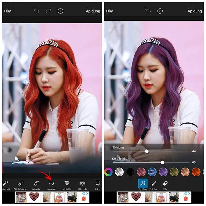Cách đổi màu tóc bằng app đổi màu tóc trên smartphone