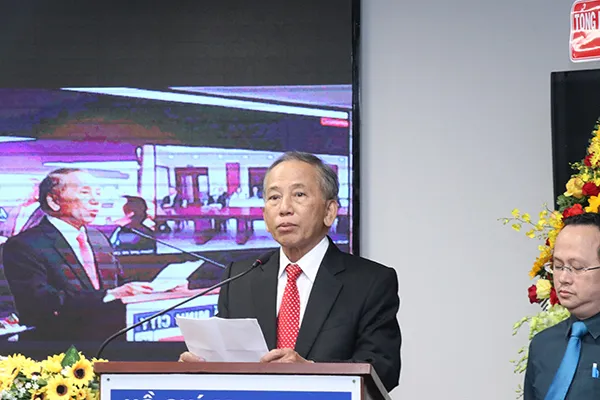 Ông Dương Quan Hà, Chủ tịch Hội hữu nghị Việt-Trung Thành phố Hồ Chí Minh phát biểu tại buổi lễ