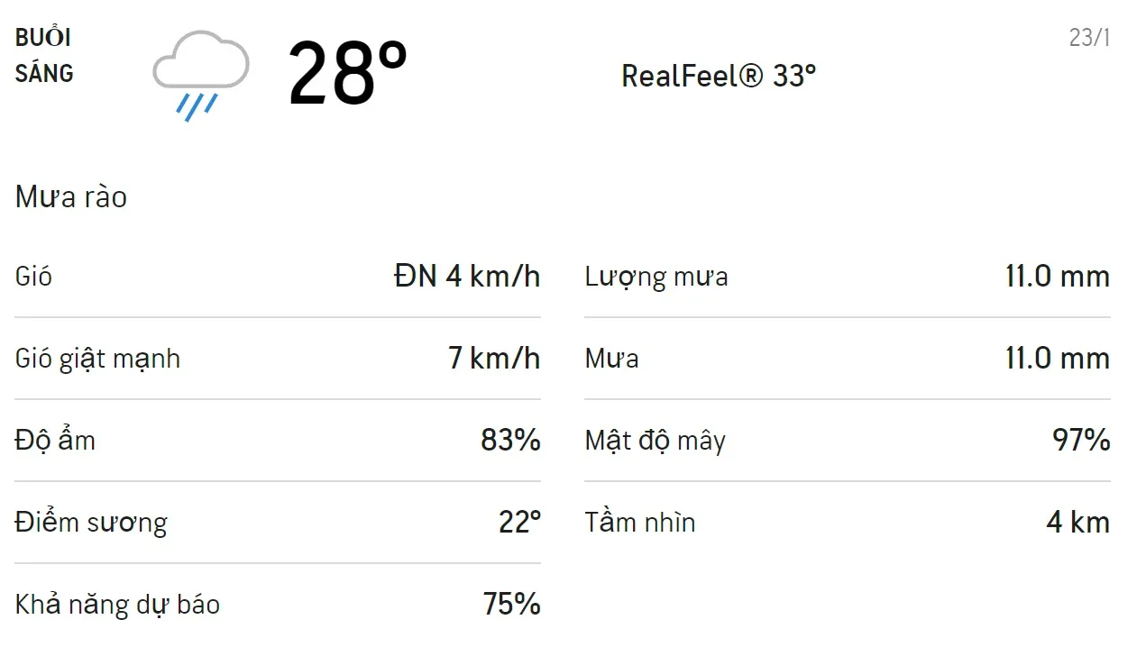 Dự báo thời tiết TPHCM hôm nay 23/1 và ngày mai 24/1/2021: Có mưa rào rải rác 1