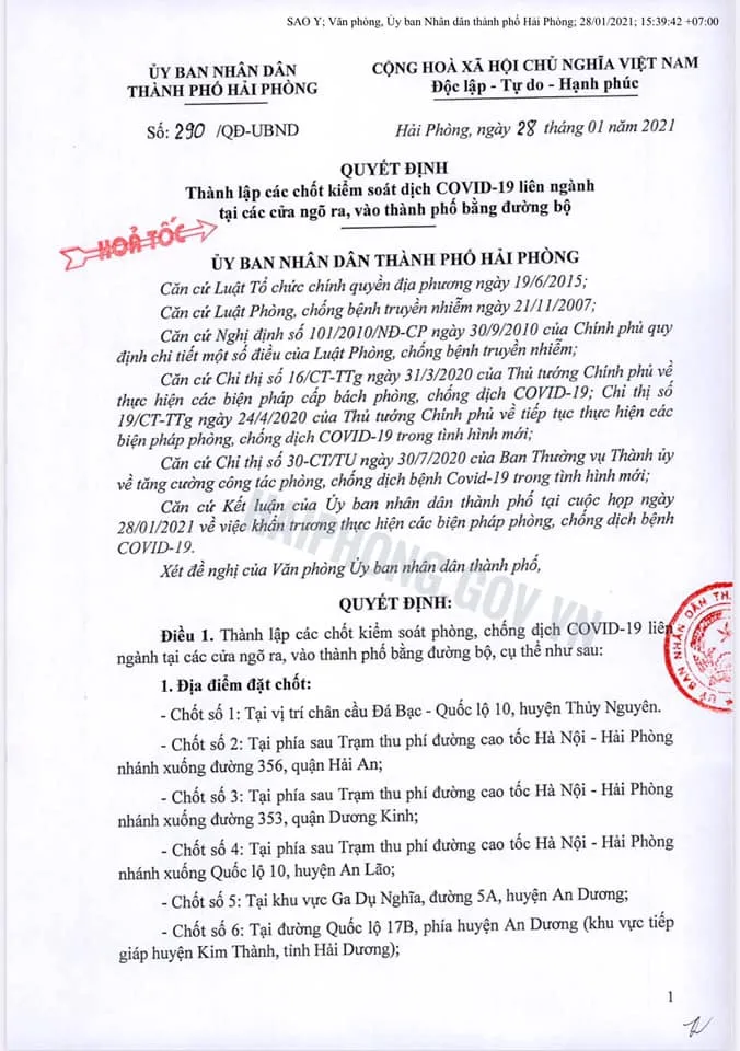 Hải Phòng lập 08 chốt kiểm soát dịch bệnh - Quảng Ninh tạm dừng hoạt động sân bay Vân Đồn, phong tỏa 47 hộ dân 2