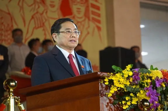 Đồng chí Phạm Minh Chính phát biểu tại chương trình.