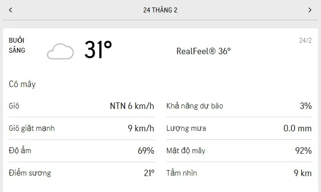 Dự báo thời tiết TPHCM hôm nay 24/2 và ngày mai 25/2/2021: buổi sáng nhiều mây, buổi chiều có nắng 1