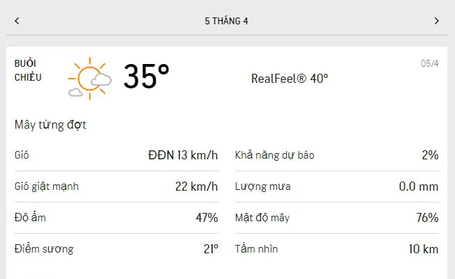 Dự báo thời tiết TPHCM hôm nay 5/4 và ngày mai 6/4/2021: trời có mây từng đợt, lượng tia UV cực đại 2