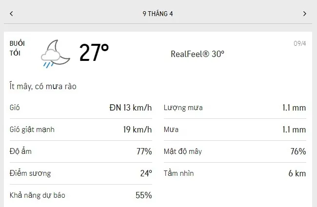 Dự báo thời tiết TPHCM hôm nay 8/4 và ngày mai 9/4/2021: Nhiệt độ cao nhất 33 độ C, buổi chiều có mâ 6