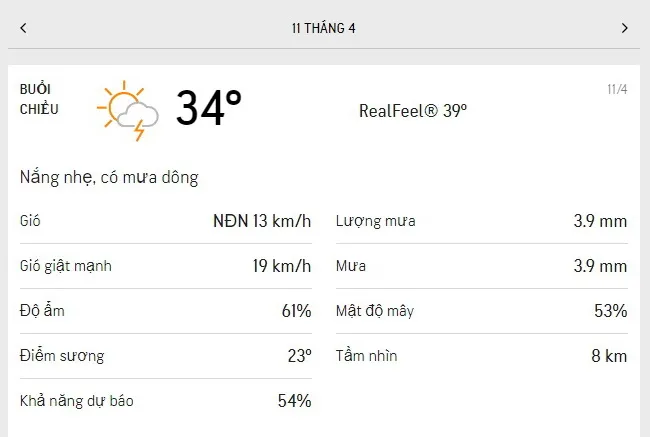 Dự báo thời tiết TPHCM hôm nay 11/4 và ngày mai 12/4/2021: sáng nắng dịu, buổi chiều có mưa dông 2