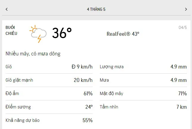 Dự báo thời tiết TPHCM hôm nay 4/5 và ngày mai 5/5/2021: Buổi chiều có mưa dông vài nơi 2