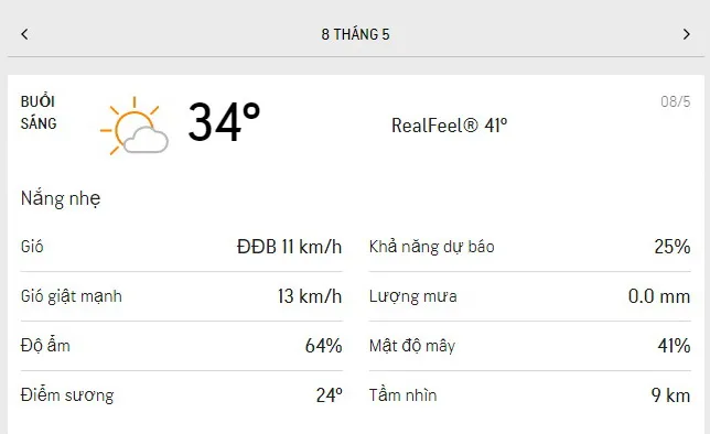 Dự báo thời tiết TPHCM hôm nay 8/5 và ngày mai 9/5/2021: Nắng nóng, gió nhẹ - buổi chiều có mưa dông 1