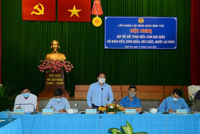 Lãnh đạo quận Bình Tân gặp gỡ, đối thoại với công nhân và người lao động 1