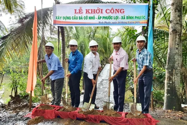 Khởi công xây dựng cầu dân sinh Bà Cờ Nhỏ tại xã Bình Phước, huyện Mang Thít, tỉnh Vĩnh Long