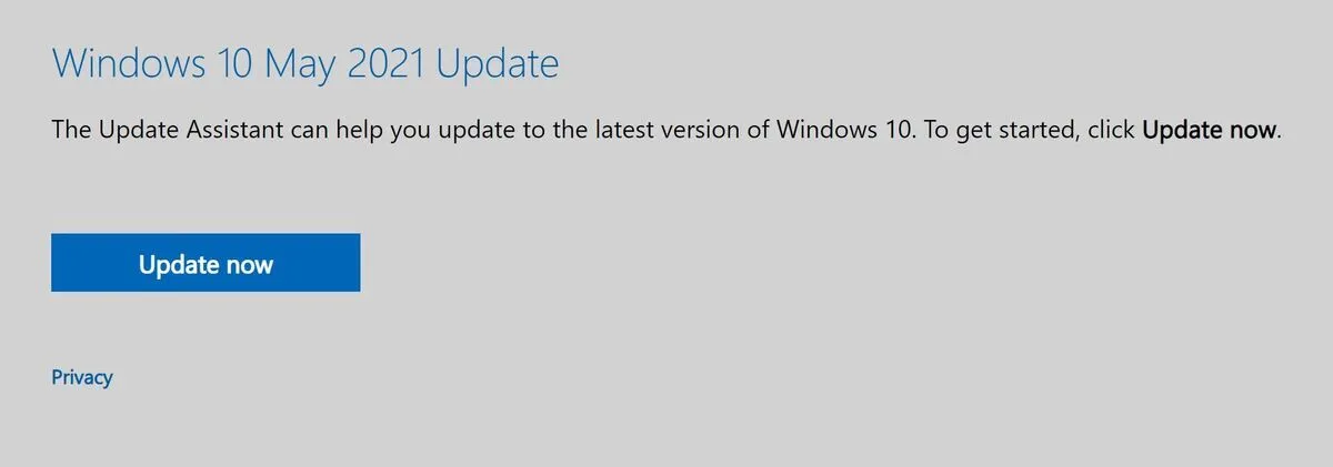 Cách cập nhật Windows 10 21H1 bằng Update Assistant