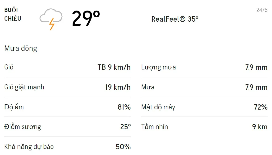 Dự báo thời tiết TPHCM hôm nay 24/5 và ngày mai 25/5: Trời có mưa dông 2