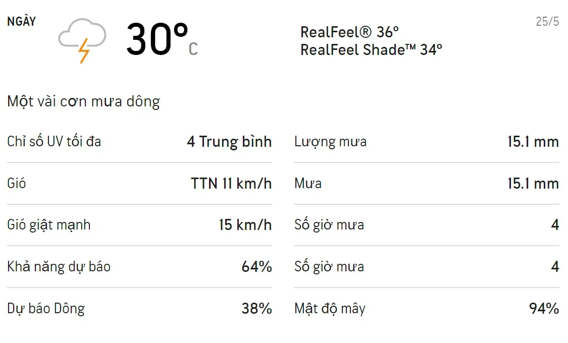Dự báo thời tiết TPHCM 3 ngày tới (25/5 - 27/5/2021): Mưa dông cả ngày 1