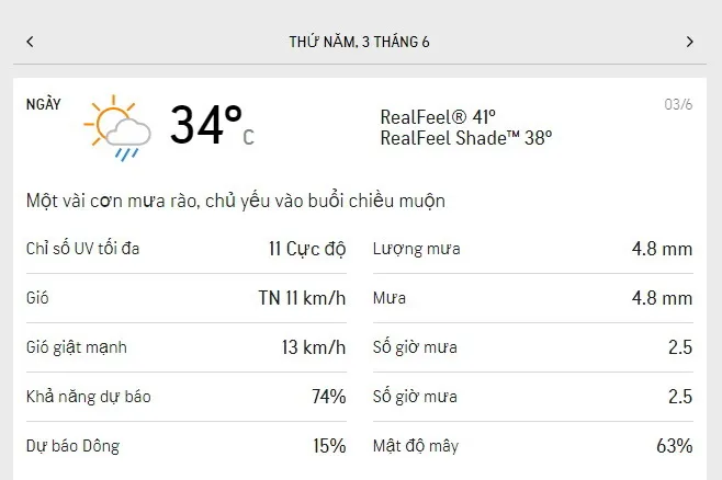 Dự báo thời tiết TPHCM 3 ngày tới (1 đến ngày 3/6): trời nắng, ít mây, lượng tia UV nguy hại 5