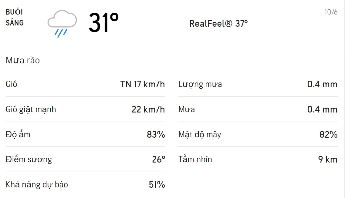 Dự báo thời tiết TPHCM hôm nay 10/6 và ngày mai 11/6: Ban ngày trời có mưa rào 1