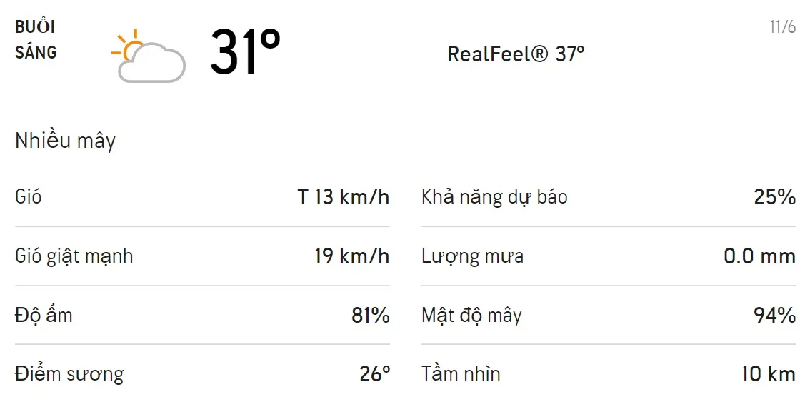 Dự báo thời tiết TPHCM hôm nay 10/6 và ngày mai 11/6: Ban ngày trời có mưa rào 4