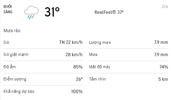 Dự báo thời tiết TPHCM hôm nay 21/6 và ngày mai 22/6: Ban ngày trời có mưa 1