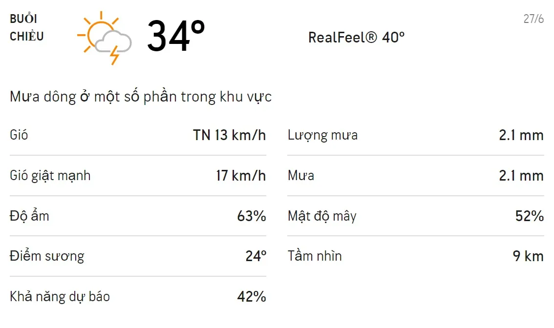 Dự báo thời tiết TPHCM hôm nay 27/6 và ngày mai 28/6: Chiều mưa dông 2