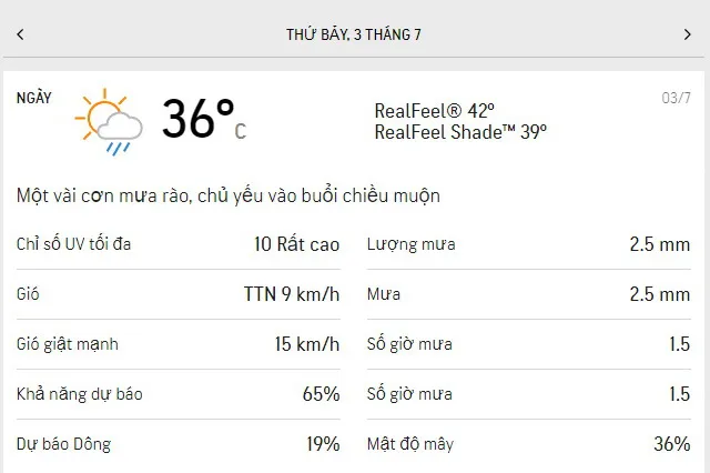 Dự báo thời tiết TPHCM cuối tuần (3 đến ngày 4/7/2021): không khí khô, trời nắng nóng, UV cao 1