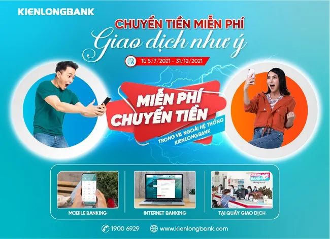 Kienlongbank miễn phí chuyển tiền trong và ngoài hệ thống dành cho mọi khách hàng 1
