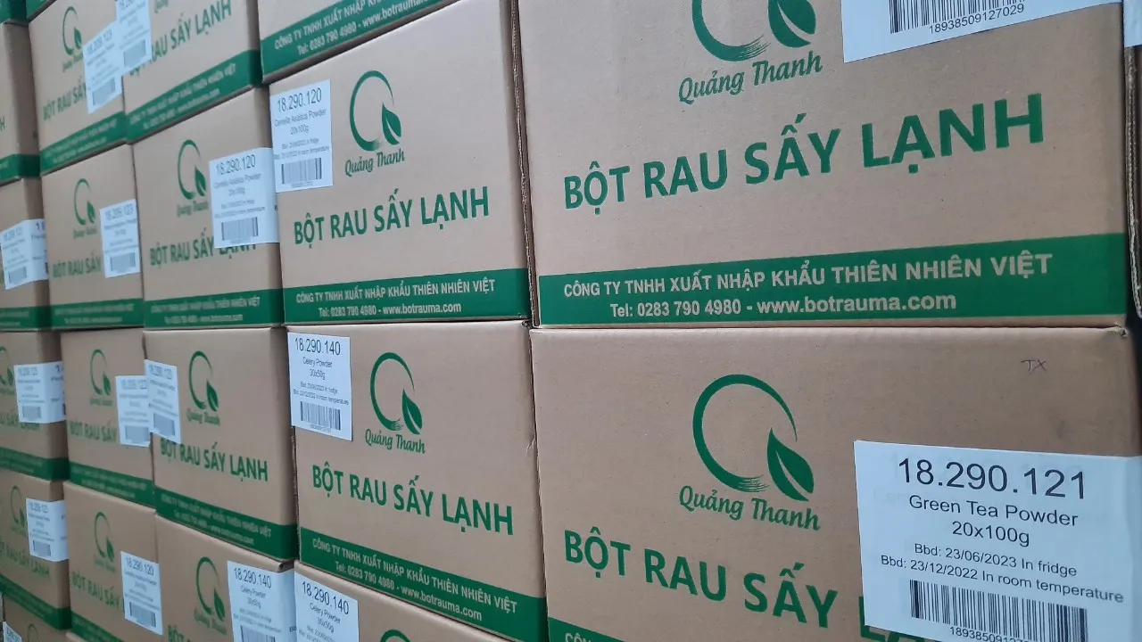 bột rau má, xuất khẩu nông sản