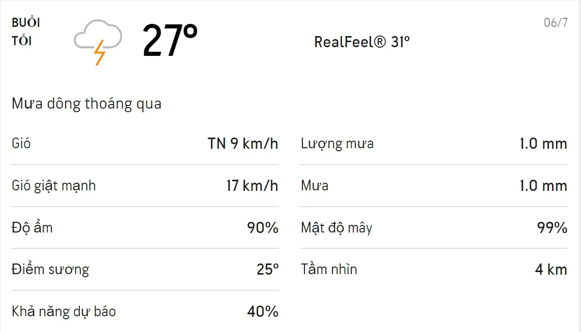Dự báo thời tiết TPHCM hôm nay 7/7 và ngày mai 8/7: Có mưa dông, buổi tối trời mát 3