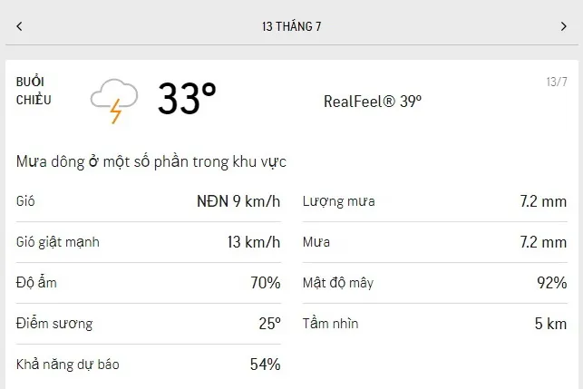 Dự báo thời tiết TPHCM hôm nay 13/7 và ngày mai 14/7/2021: nắng và mây xen kẻ, chiều tối có mưa dông 2
