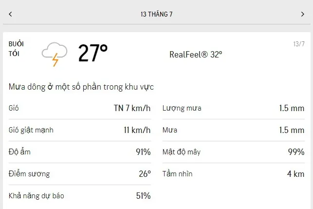 Dự báo thời tiết TPHCM hôm nay 13/7 và ngày mai 14/7/2021: nắng và mây xen kẻ, chiều tối có mưa dông 3