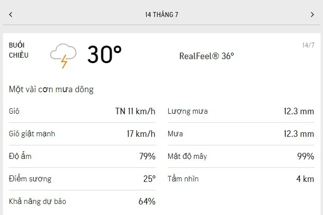 Dự báo thời tiết TPHCM hôm nay 13/7 và ngày mai 14/7/2021: nắng và mây xen kẻ, chiều tối có mưa dông 5