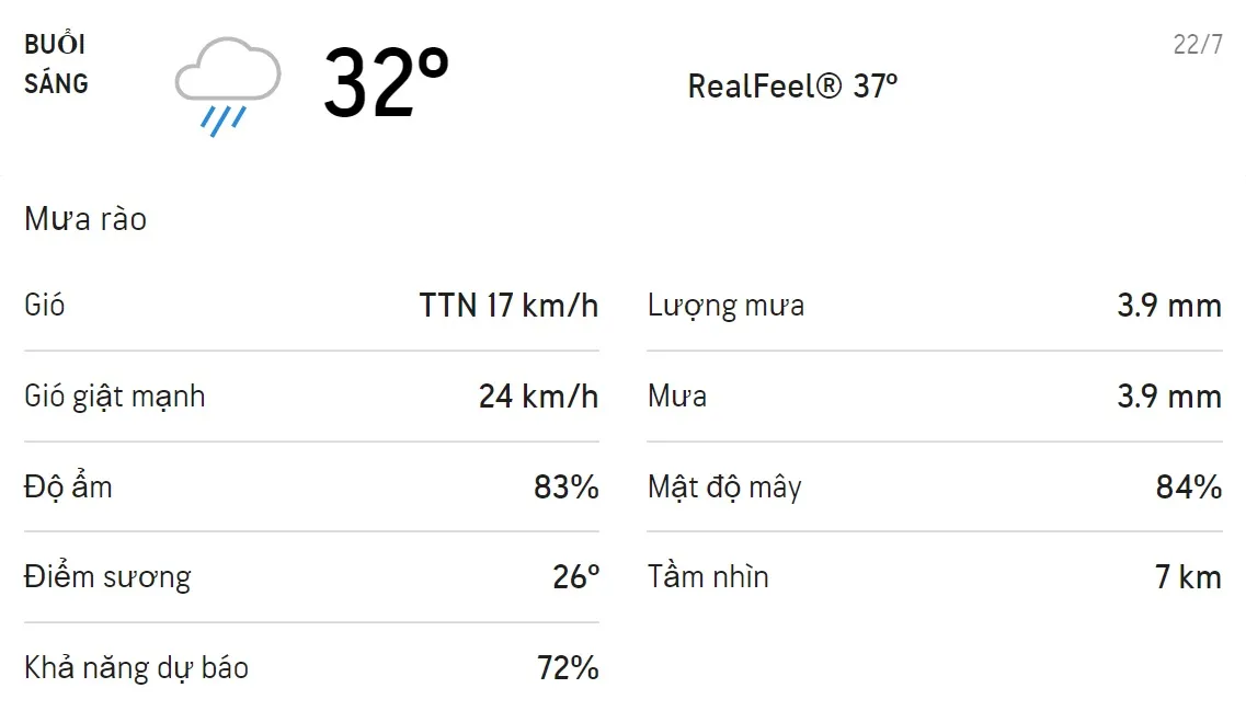Dự báo thời tiết TPHCM hôm nay 22/7 và ngày mai 23/7: Sáng chiều có mưa rào và mưa dông 1