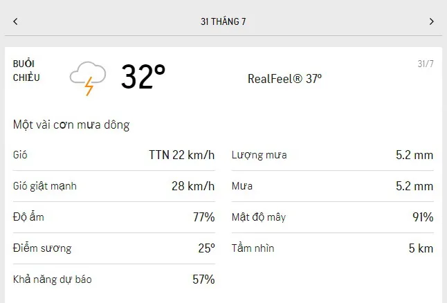 Dự báo thời tiết TPHCM hôm nay 31/7 và ngày mai 1/8/2021: trời có mây, nắng dịu và ít mưa 2