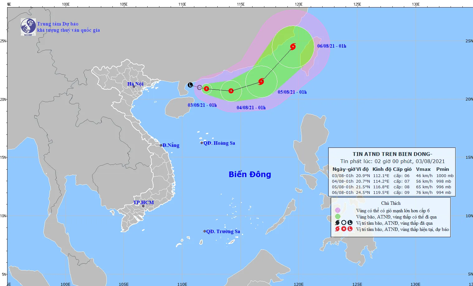 Áp thấp nhiệt đới mạnh cấp 6 xuất hiện trên Biển Đông 1