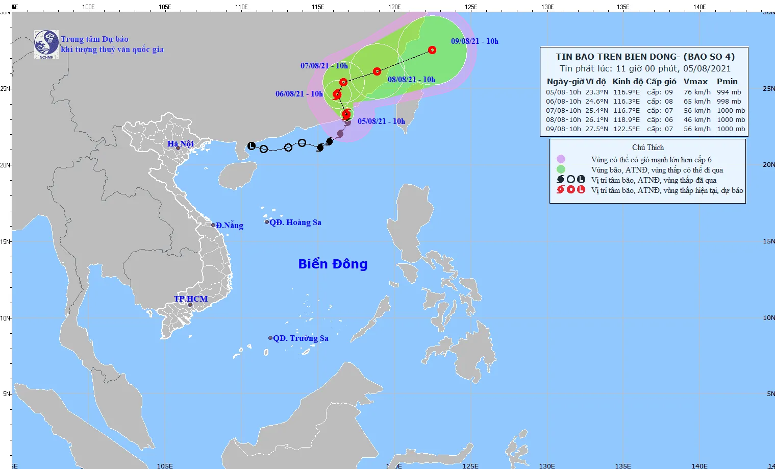 24 giờ tới bão số 4 đi vào đất liền tỉnh Quảng Đông sao đó suy yếu dần 1