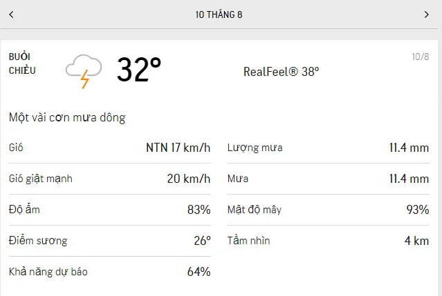 Dự báo thời tiết TPHCM hôm nay 9/8 và ngày mai 10/8/2021: có mây, giữa trưa và chiều có mưa dông 5