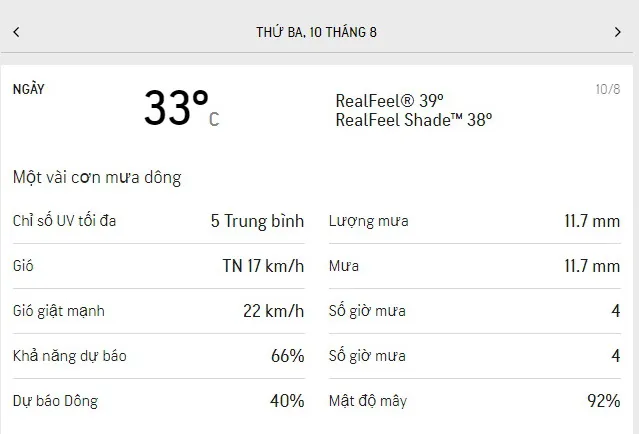 Dự báo thời tiết TPHCM 3 ngày tới (10/8 đến ngày 12/8): trời có mây, mưa rải rác 1