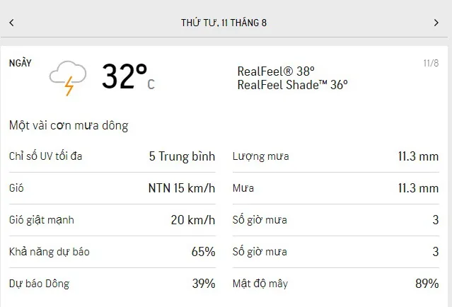Dự báo thời tiết TPHCM 3 ngày tới (10/8 đến ngày 12/8): trời có mây, mưa rải rác 3