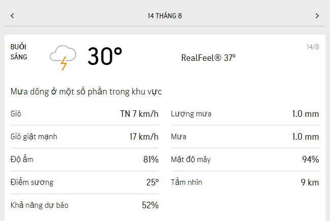 Dự báo thời tiết TPHCM hôm nay 14/8 và ngày mai 15/8/2021: nhiệt độ dịu mát, ít mưa 1