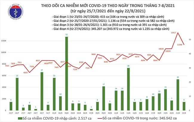 Cập nhật tình hình COVID-19 tối 22/8: Việt Nam ghi nhận 11.208 ca mắc trong nước 1