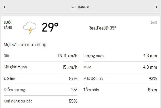 Dự báo thời tiết TPHCM hôm nay 25/8 và ngày mai 26/8/2021: trời u ám, không khí có nhiều hơi ẩm 4