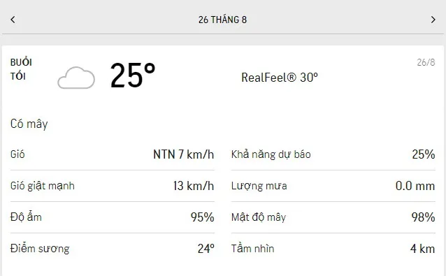Dự báo thời tiết TPHCM hôm nay 25/8 và ngày mai 26/8/2021: trời u ám, không khí có nhiều hơi ẩm 6