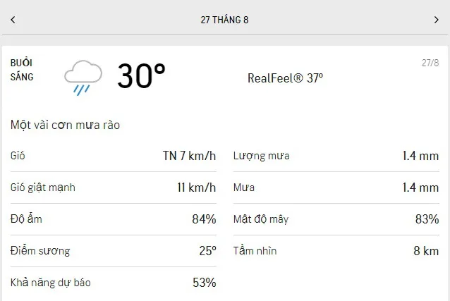 Dự báo thời tiết TPHCM hôm nay 26/8 và ngày mai 27/8/2021: mưa dông rải rác cả sáng lẫn chiều 4