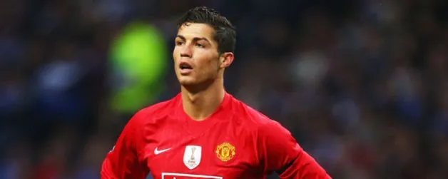 Ronaldo trong màu áo Manchester United.