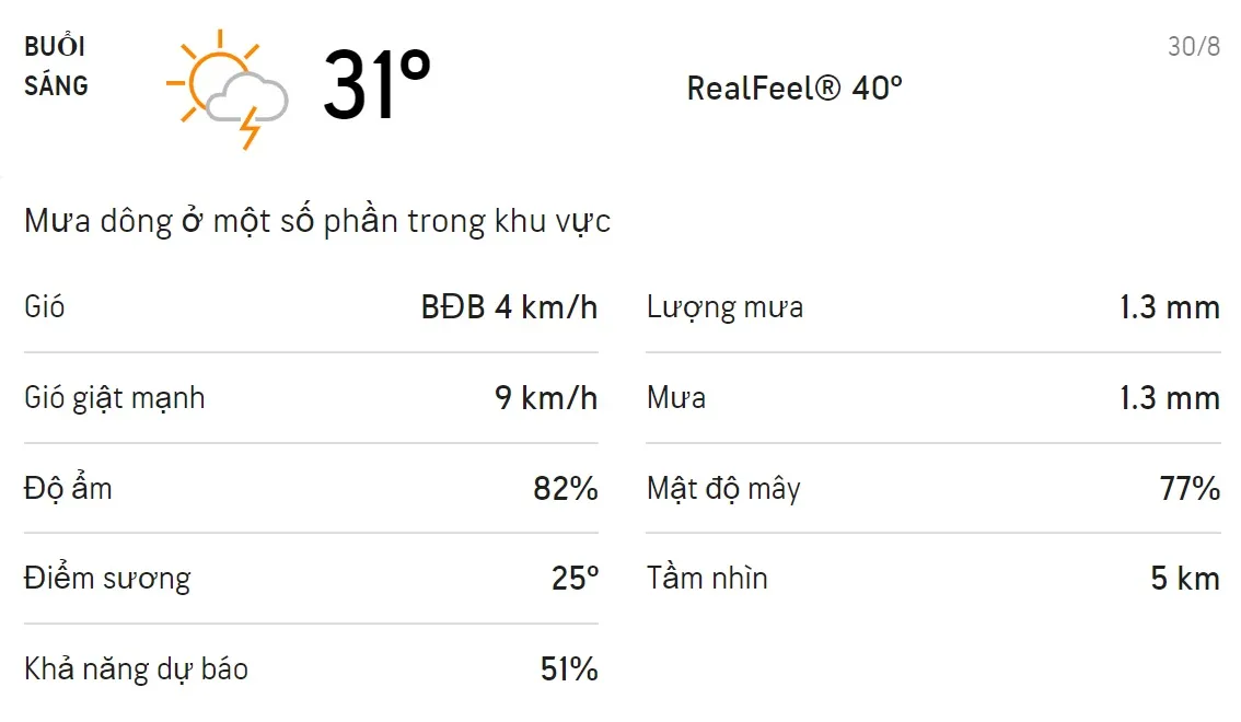 Dự báo thời tiết TPHCM hôm nay 30/8 và ngày mai 31/8: Sáng chiều có mưa dông 1