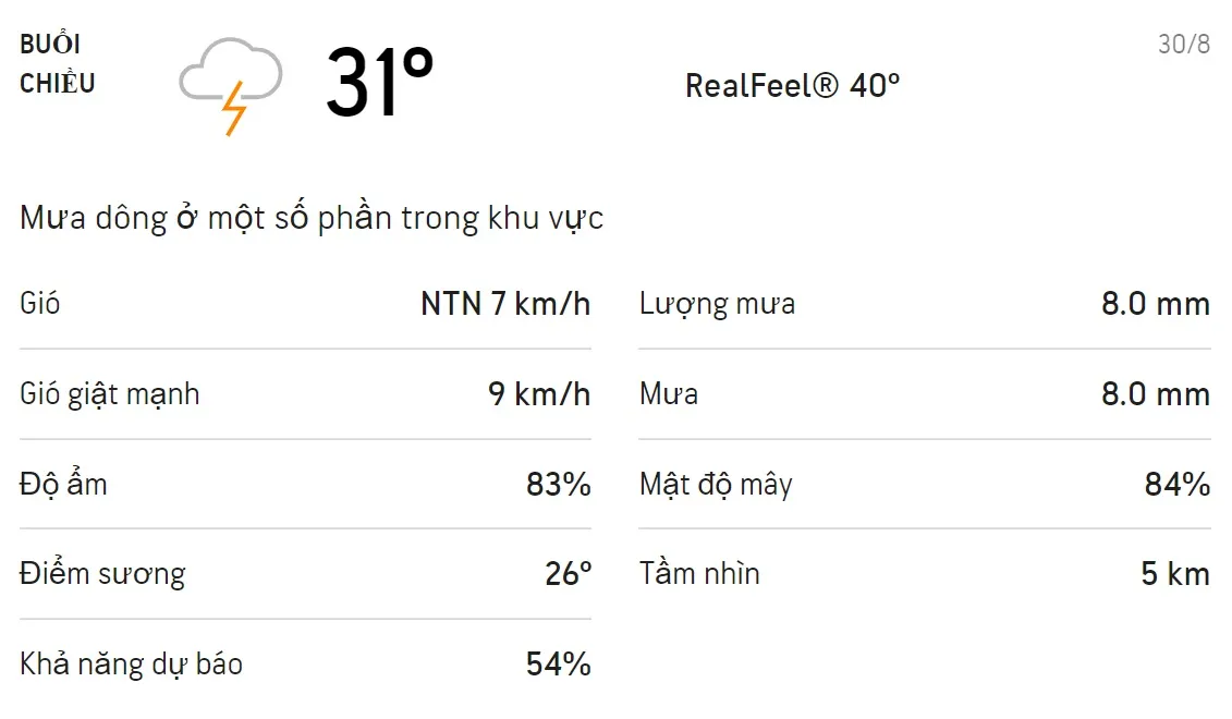 Dự báo thời tiết TPHCM hôm nay 30/8 và ngày mai 31/8: Sáng chiều có mưa dông 2