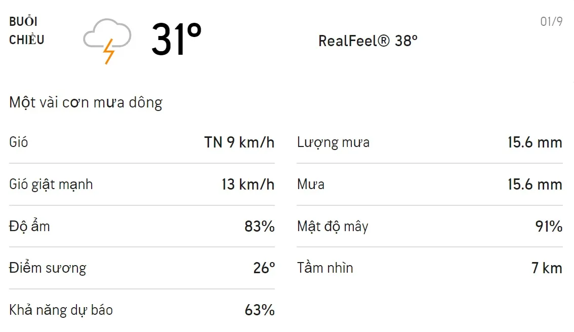 Dự báo thời tiết TPHCM hôm nay 31/8 và ngày mai 01/9: Sáng chiều có mưa dông 5