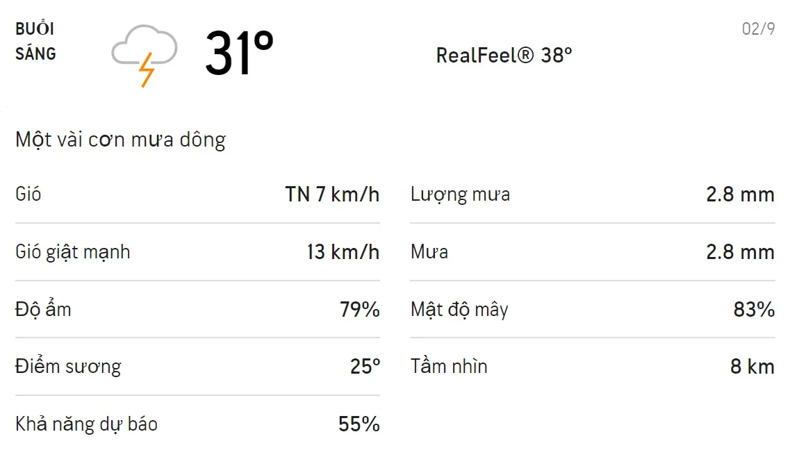 Dự báo thời tiết TPHCM hôm nay 02/9 và ngày mai 03/9: Sáng chiều có mưa dông 1
